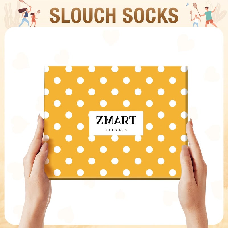 Zmart Women Slouch Socks - Cozy Scrunch Socks, 80s Style in White, Black, Orange & Cream - Image 3